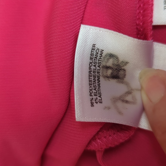 Jones NY Signature Tab Sleeve Button Down Blouse M Black Hot Pink - Picture 4 of 16